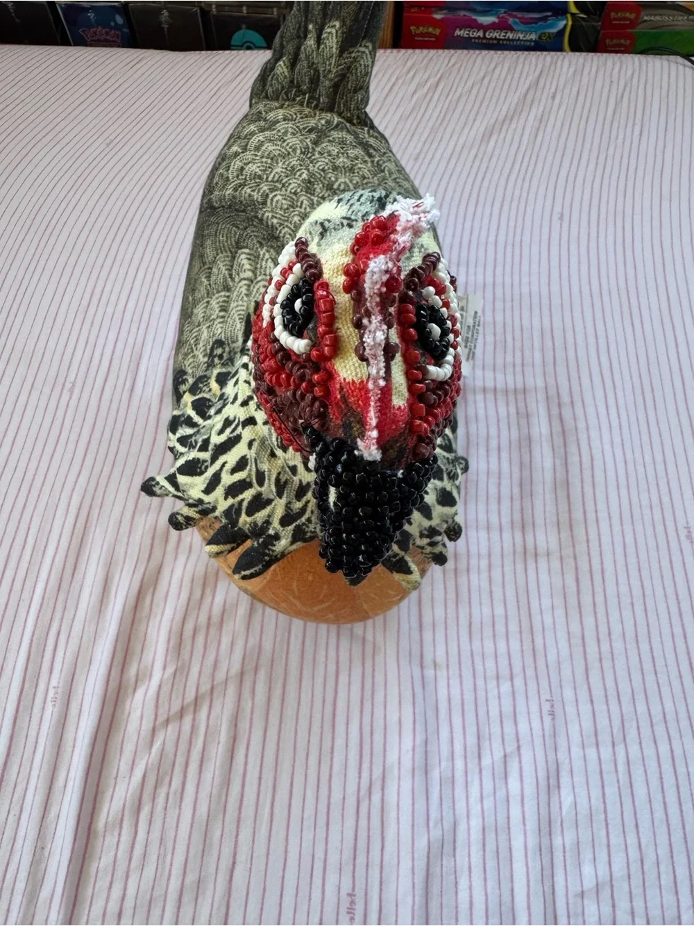 Chicken Hen-Shaped Accent Pillow beaded Decorative Pillow John Derian Like New
